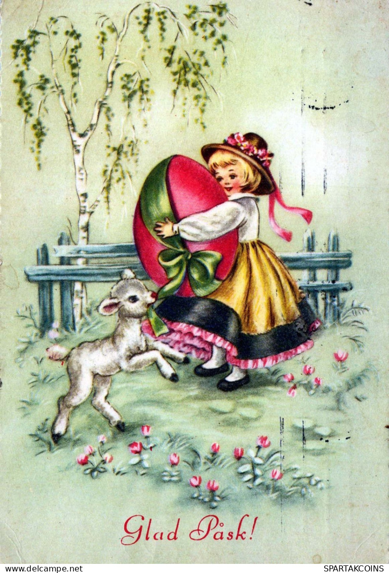 PÂQUES ENFANTS Vintage Carte Postale CPSM #PBO259.A - Easter