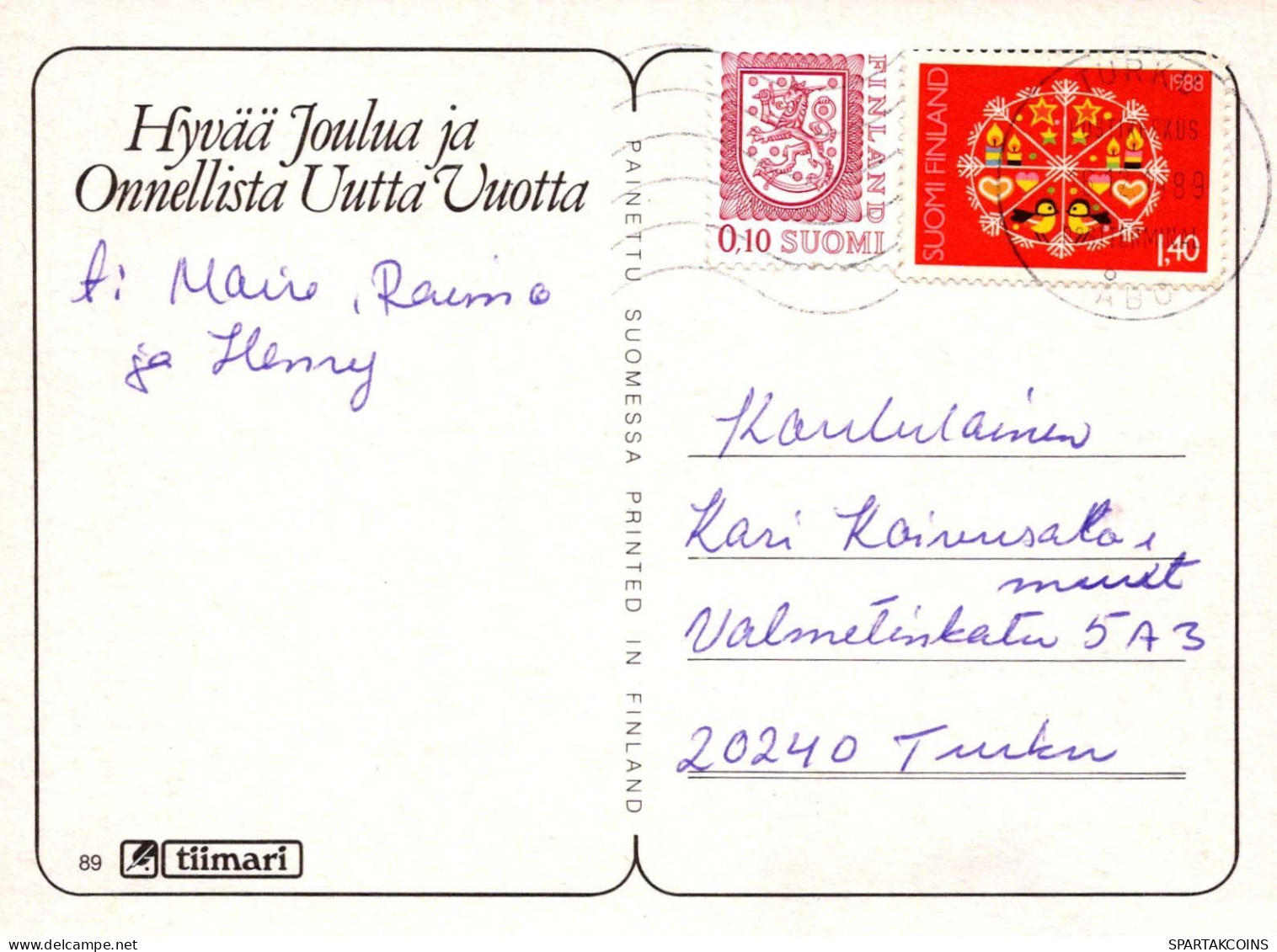 PAPÁ NOEL Feliz Año Navidad Vintage Tarjeta Postal CPSM #PBO072.A - Santa Claus