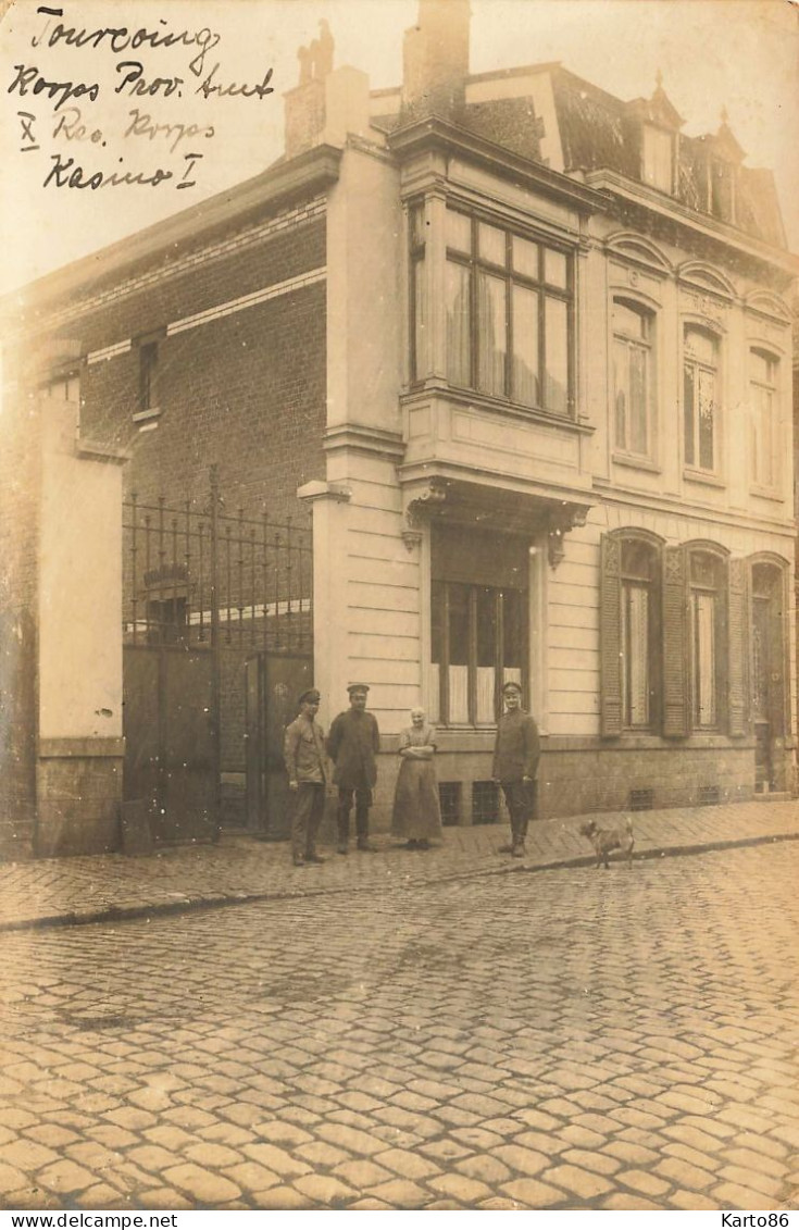 Tourcoing * Rue Et Bâtiment , Kasino I * Ww1 Guerre 14/18 War Sous Occupation Allemagne * Photo Ancienne 14x9.5cm - Tourcoing