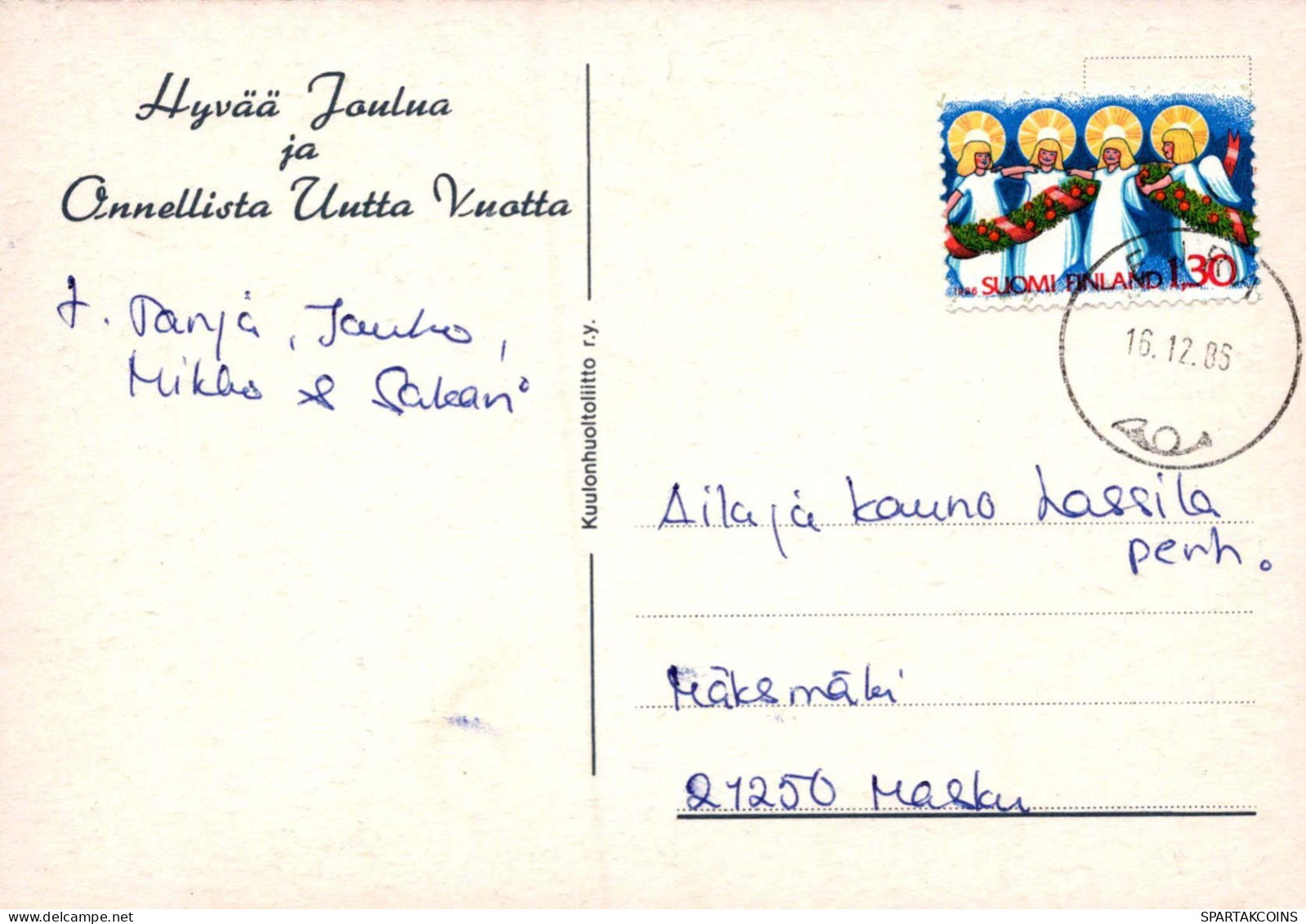 Feliz Año Navidad Vintage Tarjeta Postal CPSM #PBN166.A - New Year