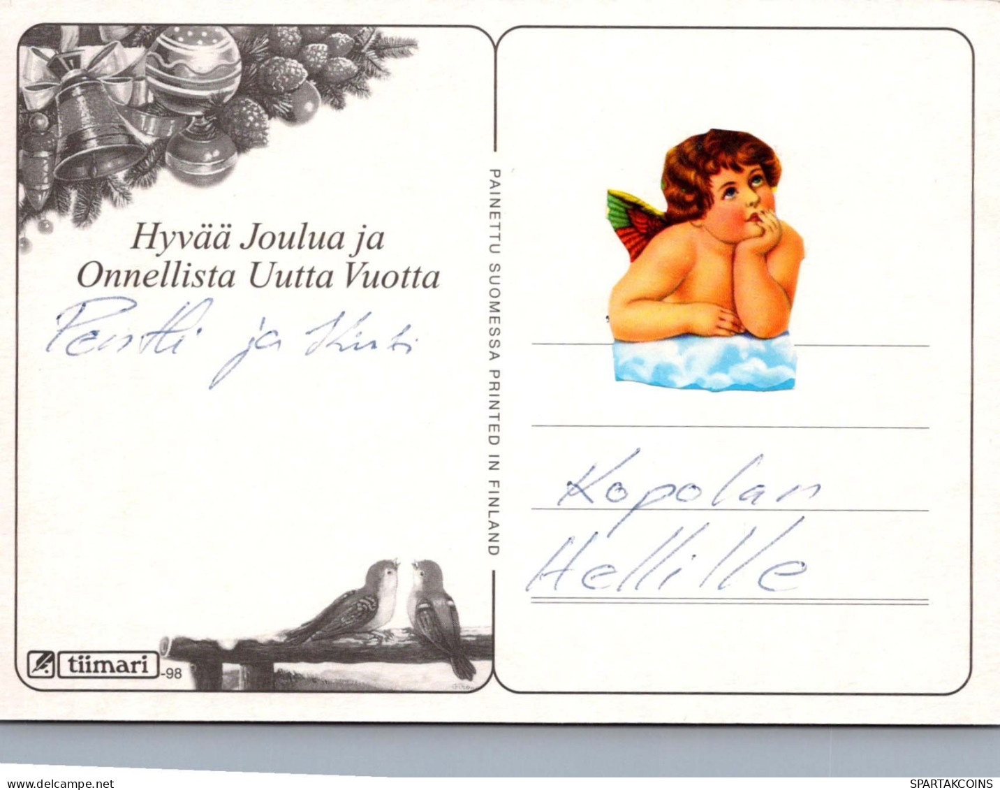 Buon Anno Natale UCCELLO Vintage Cartolina CPSM #PBM706.A - New Year