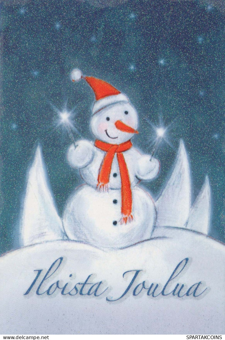 Happy New Year Christmas SNOWMAN Vintage Postcard CPSM #PBM524.A - Neujahr