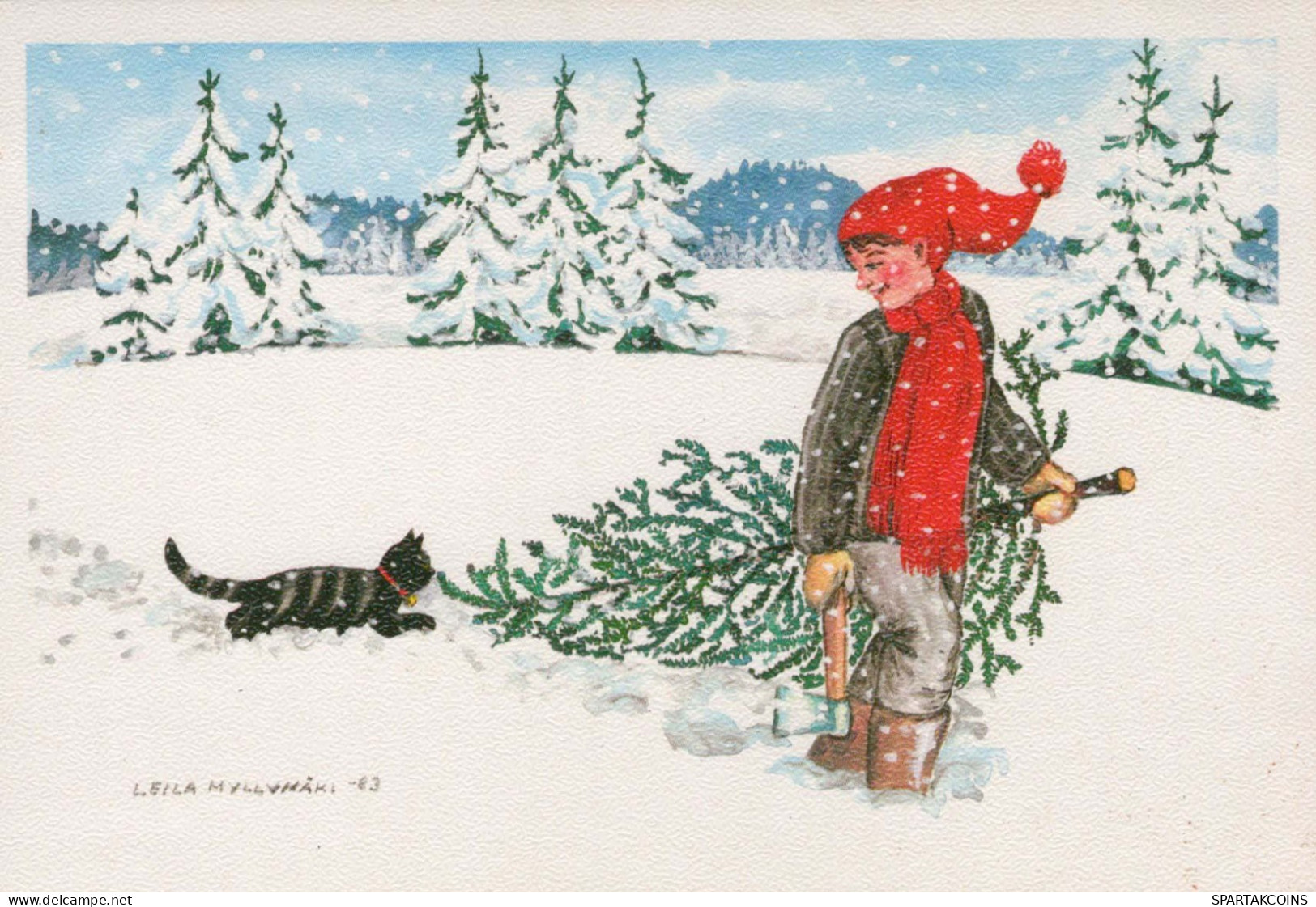 Happy New Year Christmas Children Vintage Postcard CPSM #PBM299.A - New Year