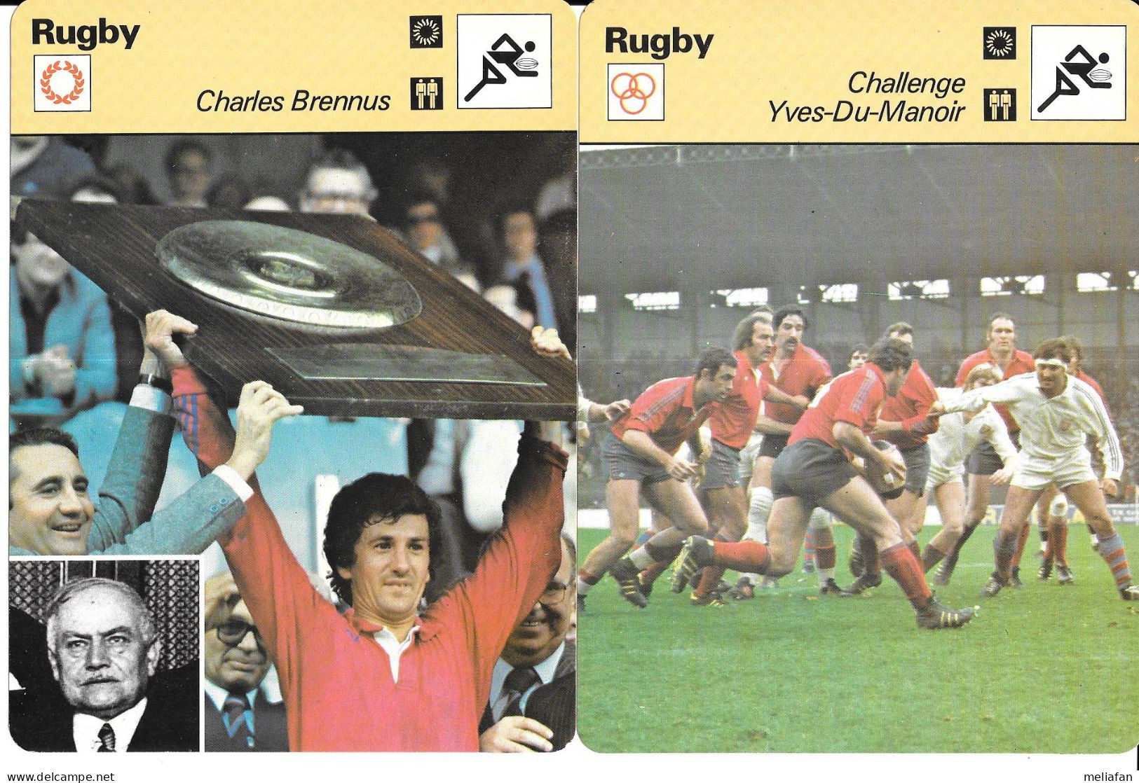 GF2076 - FICHES EDITION RENCONTRE - RUGBY - CHALLENGE YVES DU MANOIR - BOUCLIER DE BRENNUS - Rugby