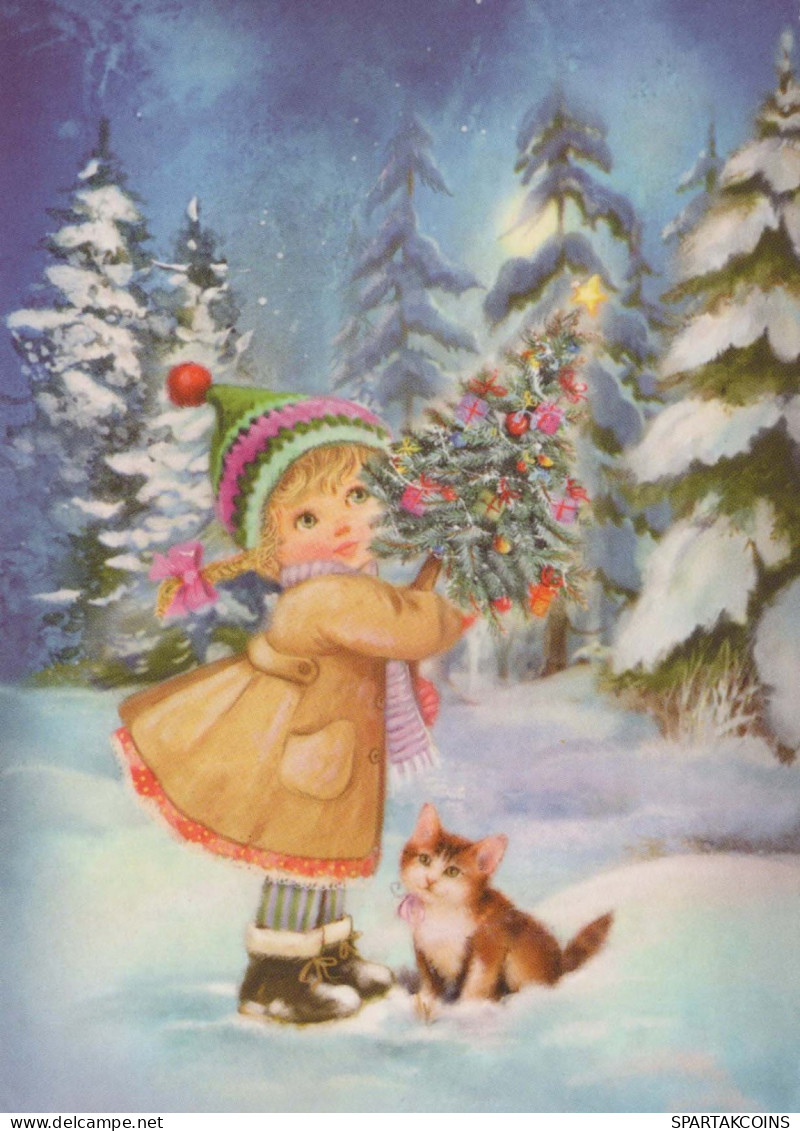 Feliz Año Navidad NIÑOS Vintage Tarjeta Postal CPSM #PBM295.A - Neujahr