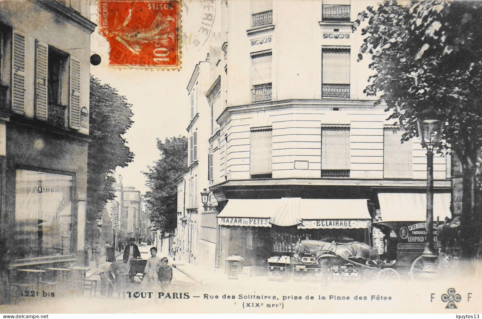 CPA. [75] > TOUT PARIS > N° 1221 Bis - Rue Des Solitaires, Prise La Place Des Fêtes (XIXe Arrt.) - Coll. F. Fleury - TBE - Arrondissement: 20