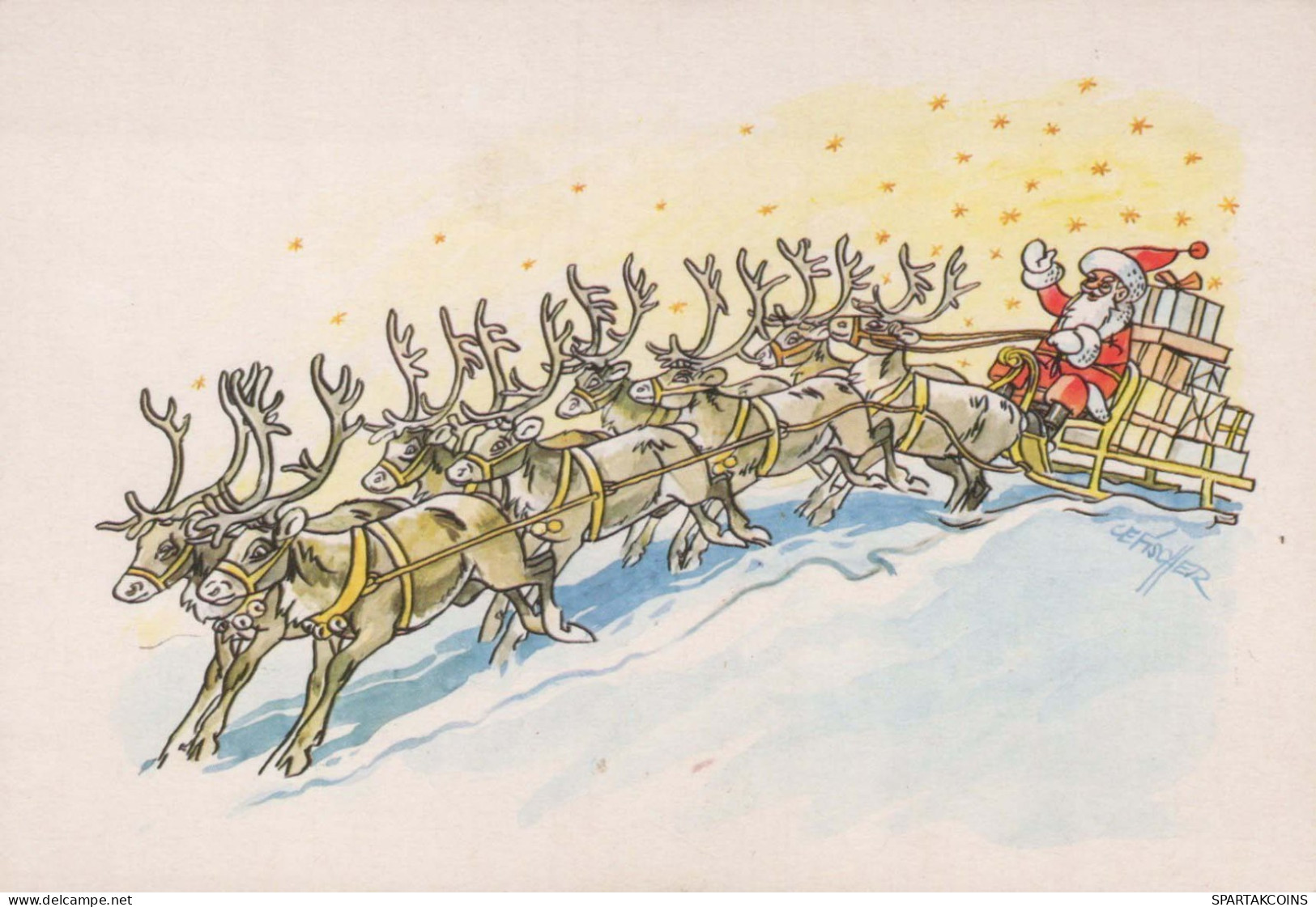 BABBO NATALE Buon Anno Natale GNOME Vintage Cartolina CPSM #PBL985.A - Santa Claus