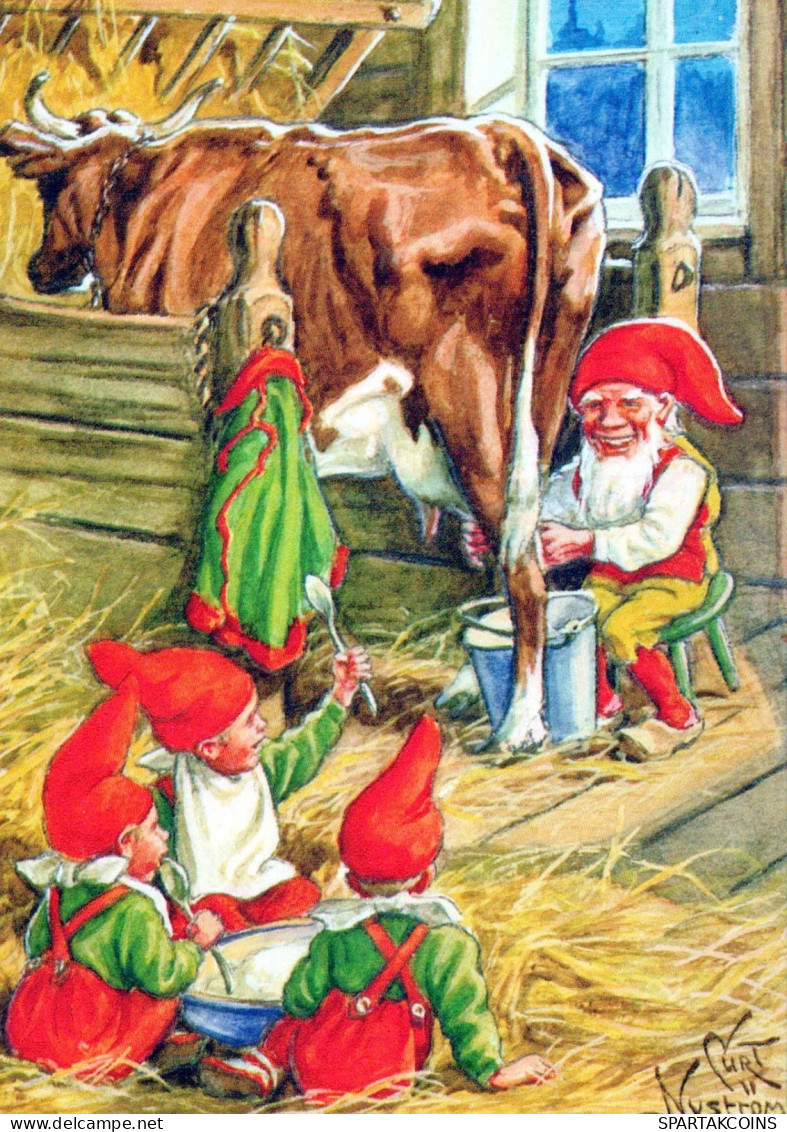 BABBO NATALE Buon Anno Natale GNOME Vintage Cartolina CPSM #PBL945.A - Santa Claus