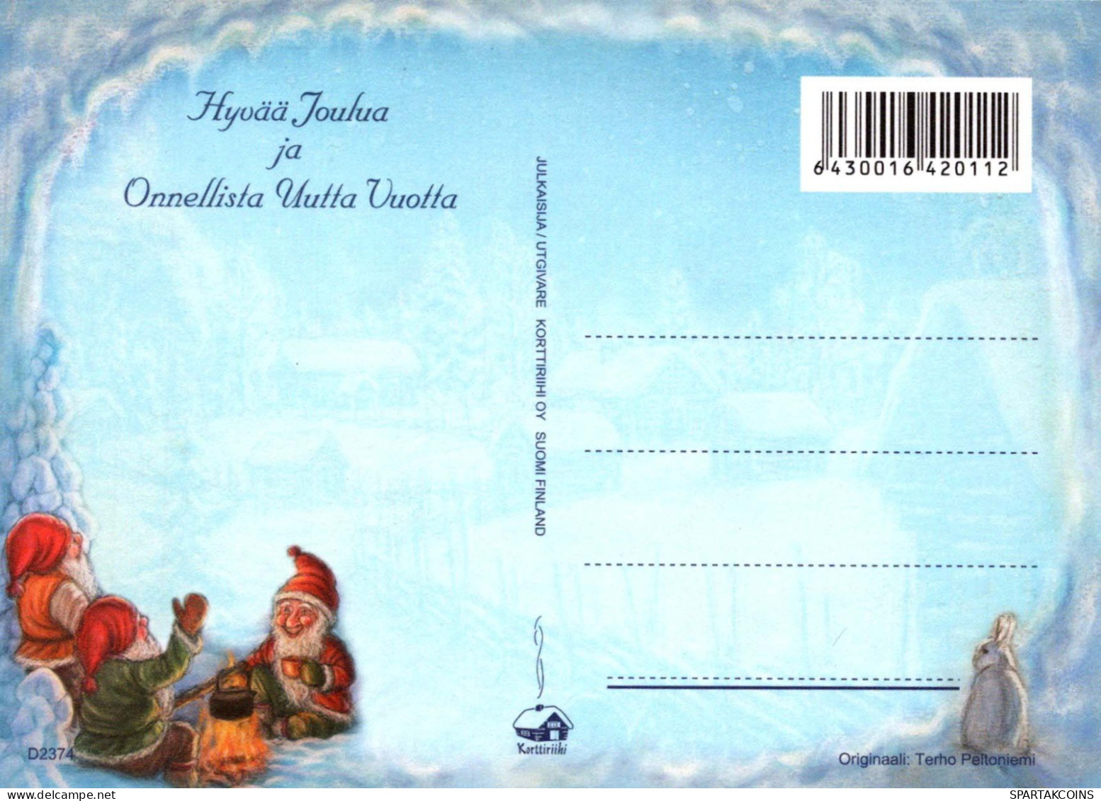 BABBO NATALE Buon Anno Natale GNOME Vintage Cartolina CPSM #PBL735.A - Santa Claus