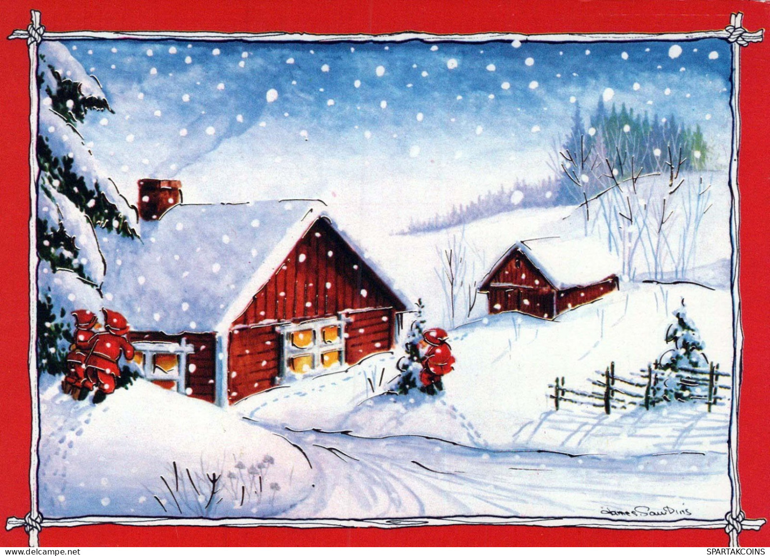 PÈRE NOËL Bonne Année Noël GNOME Vintage Carte Postale CPSM #PBL671.A - Santa Claus