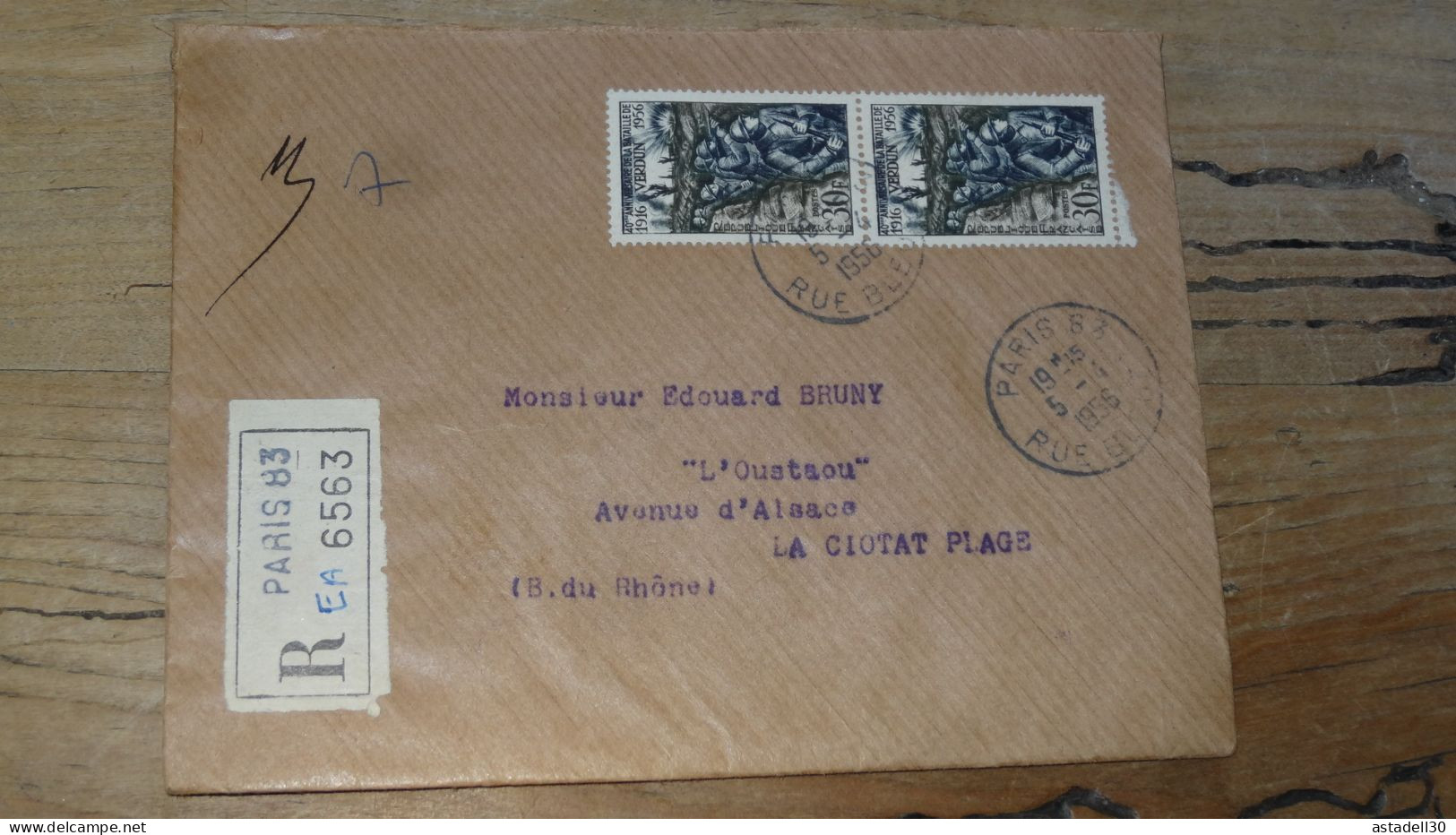 Enveloppe Recommandée PARIS Pour LA CIOTAT - 1956  ............BOITE1.......... 472 - 1921-1960: Periodo Moderno