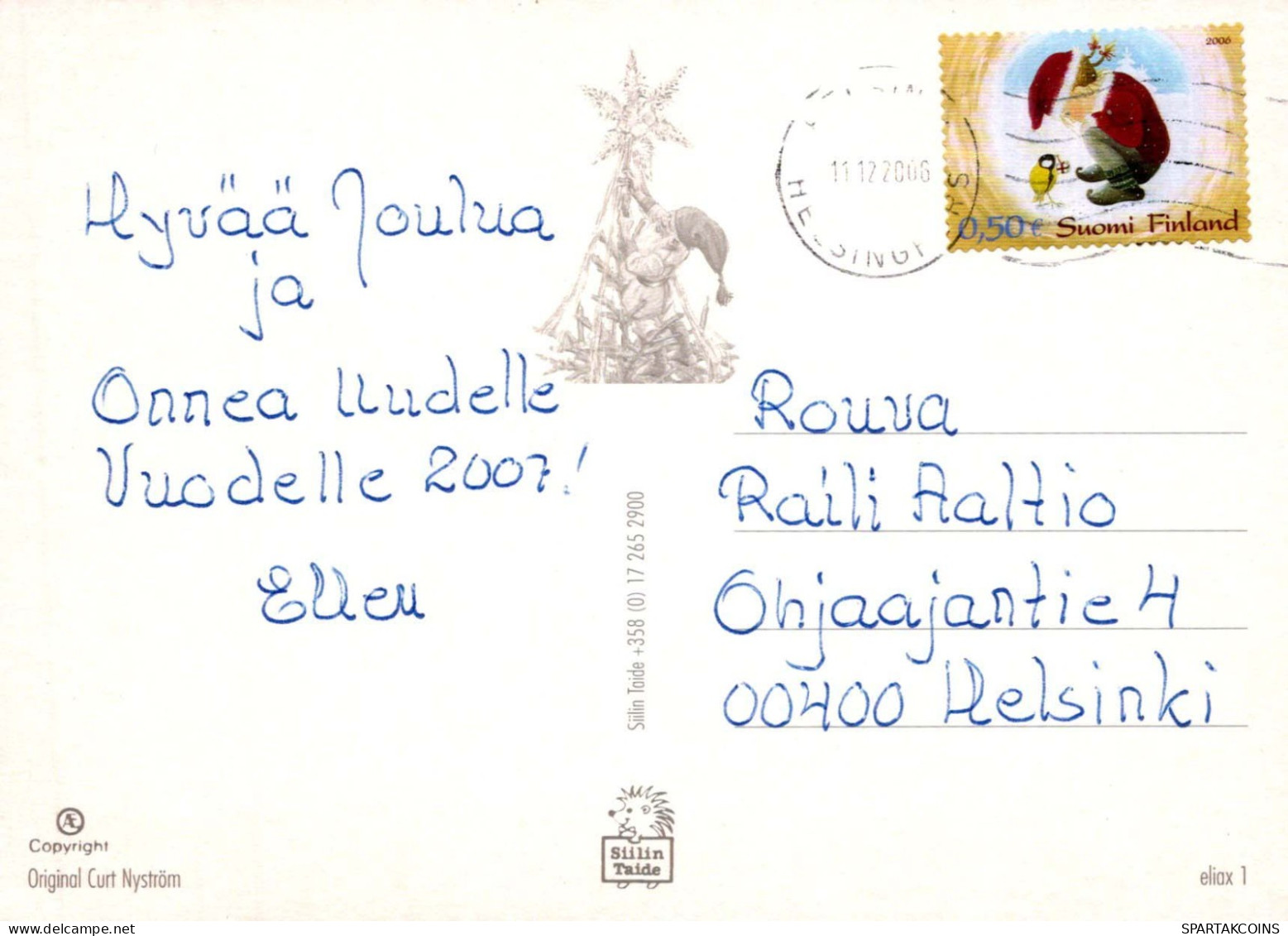 BABBO NATALE Buon Anno Natale Vintage Cartolina CPSM #PBL560.A - Santa Claus