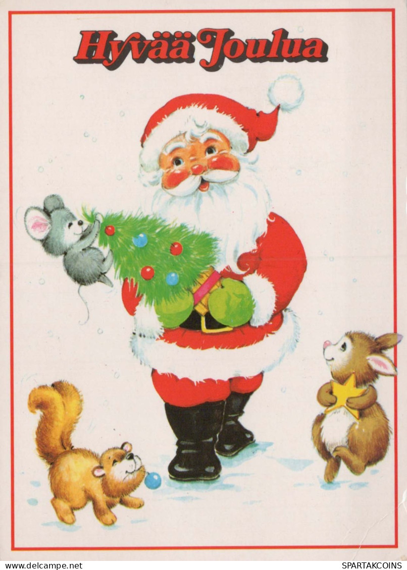 PAPÁ NOEL Feliz Año Navidad Vintage Tarjeta Postal CPSM #PBL349.A - Santa Claus