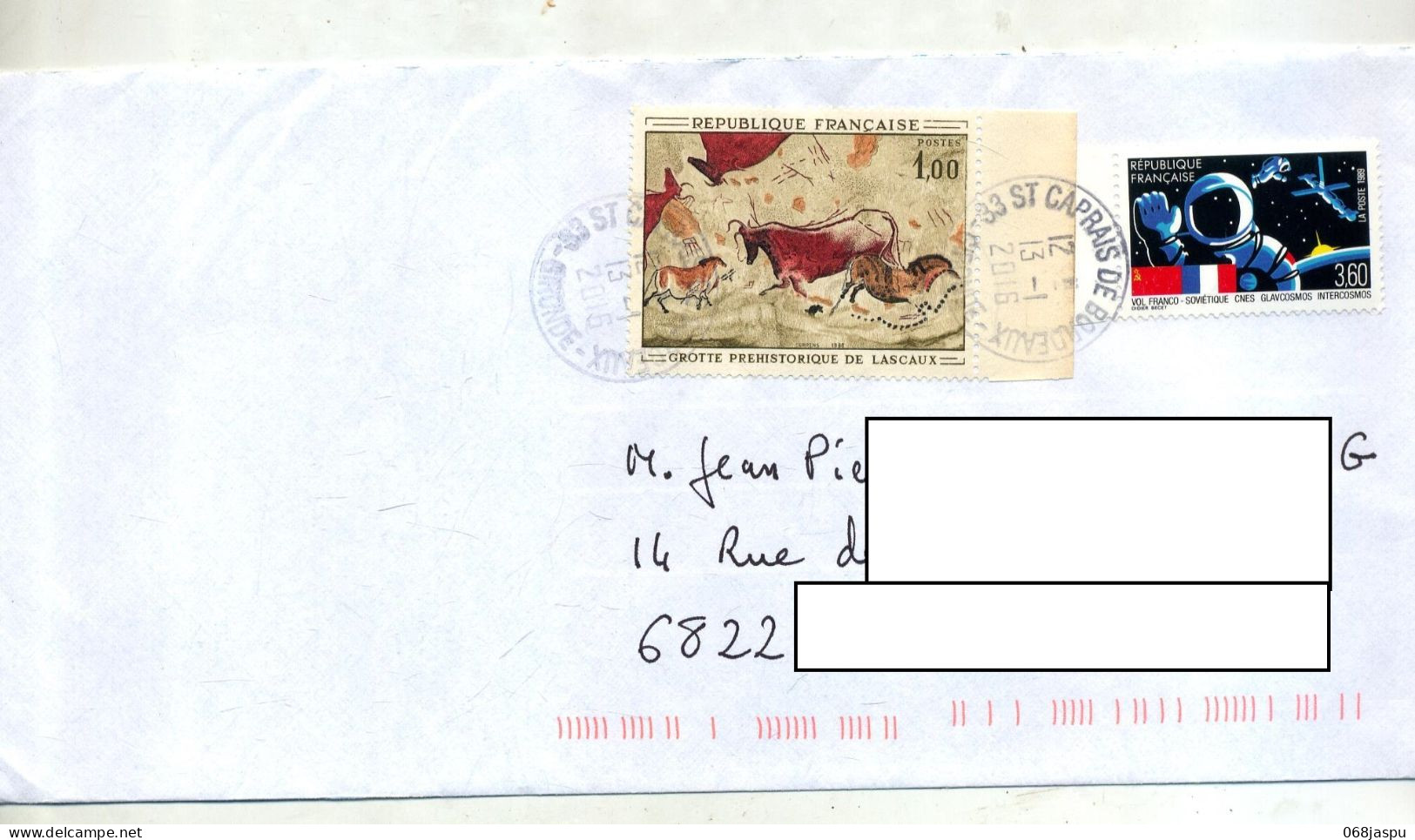 Lettre Cachet Saint Caprais Sur Lascaux  Espace - Manual Postmarks