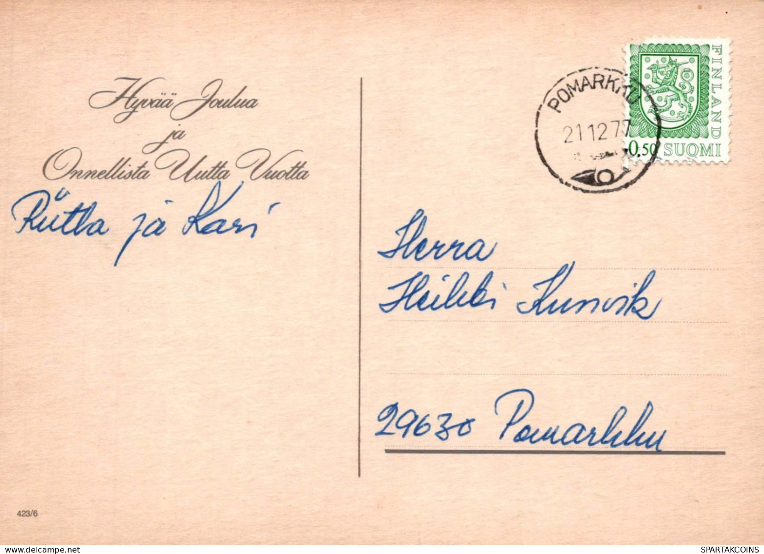 PAPÁ NOEL Feliz Año Navidad Vintage Tarjeta Postal CPSM #PBL249.A - Santa Claus