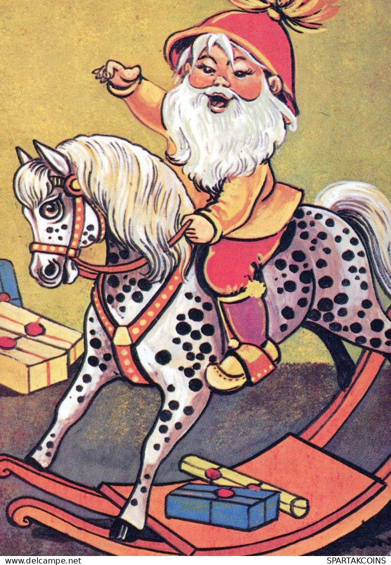PÈRE NOËL Bonne Année Noël Vintage Carte Postale CPSM #PBL161.A - Santa Claus