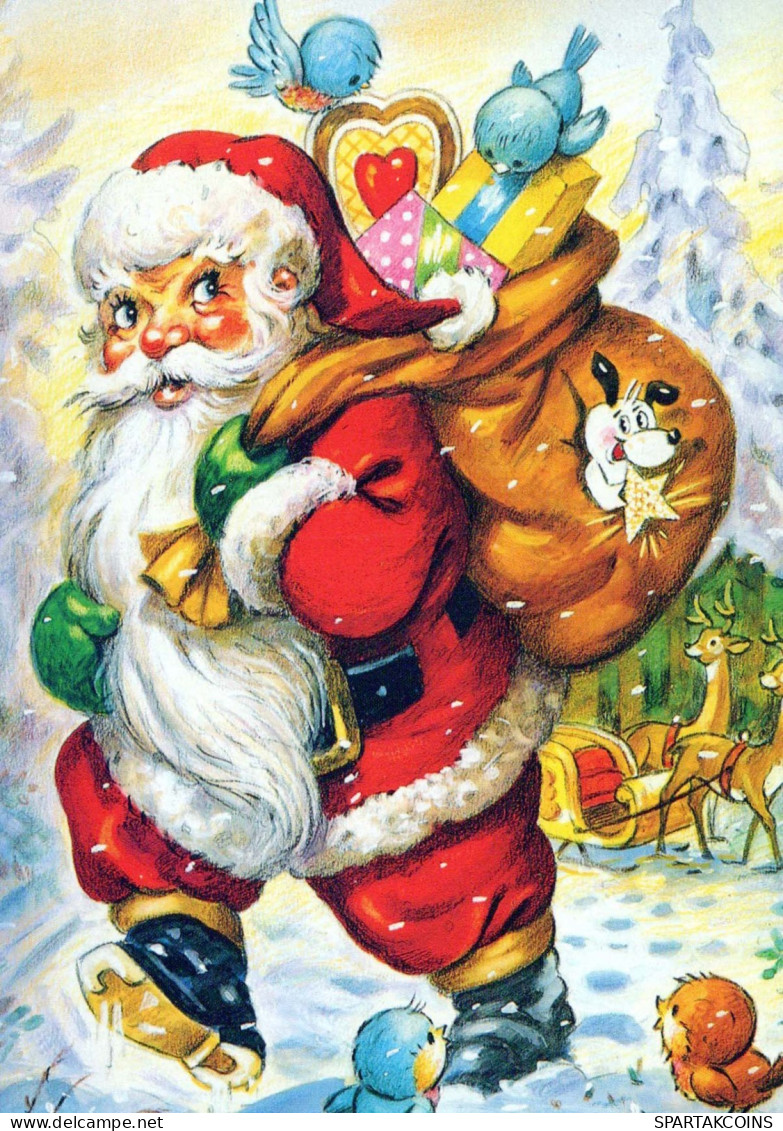 WEIHNACHTSMANN SANTA CLAUS Neujahr Weihnachten Vintage Ansichtskarte Postkarte CPSM #PBL042.A - Santa Claus