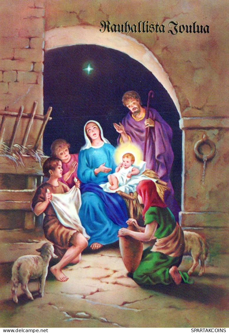 Vierge Marie Madone Bébé JÉSUS Noël Religion Vintage Carte Postale CPSM #PBB865.A - Vierge Marie & Madones