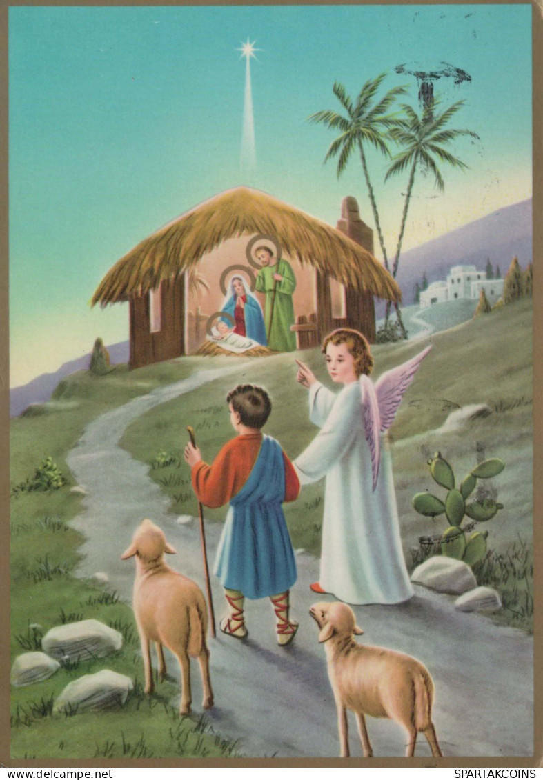 Vergine Maria Madonna Gesù Bambino Natale Religione Vintage Cartolina CPSM #PBB734.A - Maagd Maria En Madonnas