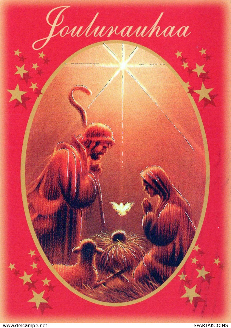 Vergine Maria Madonna Gesù Bambino Natale Religione Vintage Cartolina CPSM #PBB719.A - Virgen Mary & Madonnas