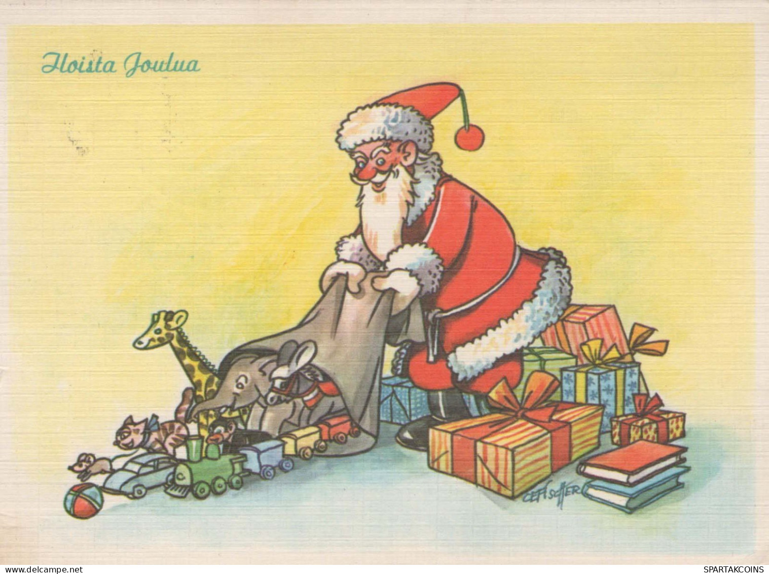 PÈRE NOËL Bonne Année Noël Vintage Carte Postale CPSM #PBB220.A - Santa Claus