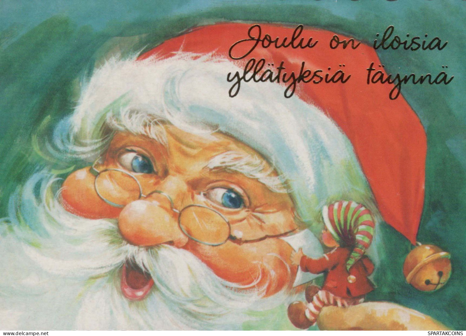 PAPÁ NOEL Feliz Año Navidad Vintage Tarjeta Postal CPSM #PBB088.A - Santa Claus