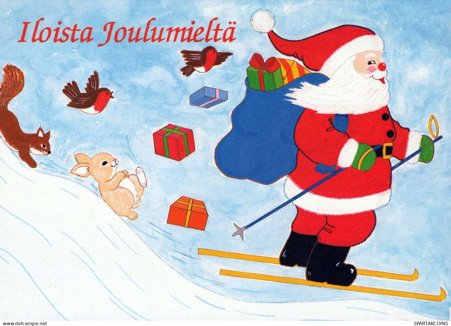 PAPÁ NOEL Feliz Año Navidad Vintage Tarjeta Postal CPSM #PBB028.A - Santa Claus