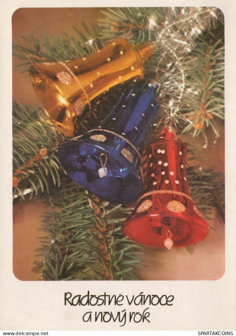 Bonne Année Noël CLOCHE Vintage Carte Postale CPSM #PBA889.A - New Year