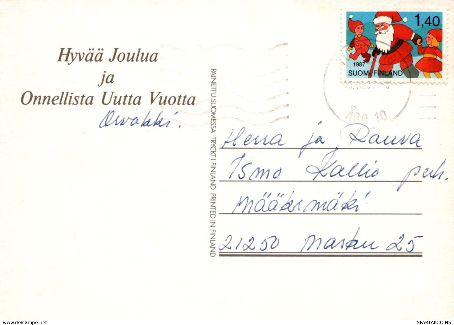 PÈRE NOËL Bonne Année Noël GNOME Vintage Carte Postale CPSM #PBA929.A - Santa Claus