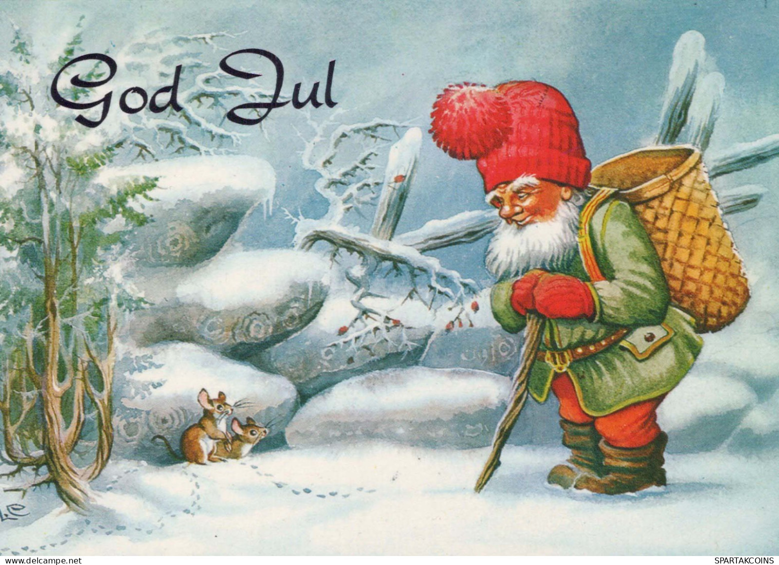 WEIHNACHTSMANN SANTA CLAUS Neujahr Weihnachten GNOME Vintage Ansichtskarte Postkarte CPSM #PBA725.A - Kerstman