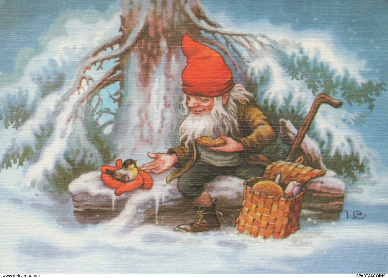 WEIHNACHTSMANN SANTA CLAUS Neujahr Weihnachten GNOME Vintage Ansichtskarte Postkarte CPSM #PBA745.A - Santa Claus