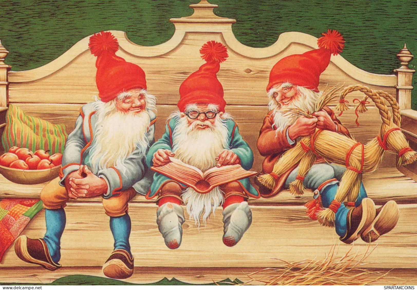 PAPÁ NOEL Feliz Año Navidad GNOMO Vintage Tarjeta Postal CPSM #PBA692.A - Kerstman