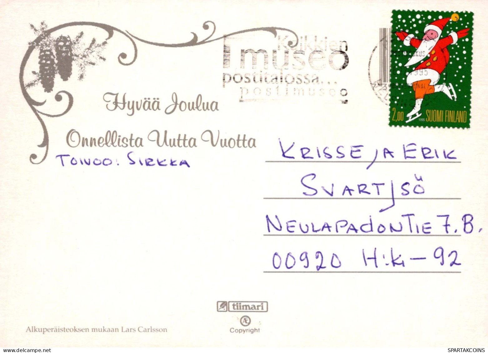 PÈRE NOËL Bonne Année Noël GNOME Vintage Carte Postale CPSM #PBA689.A - Santa Claus