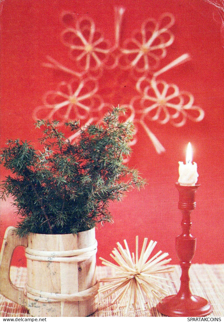 Feliz Año Navidad VELA Vintage Tarjeta Postal CPSM #PBA317.A - Neujahr