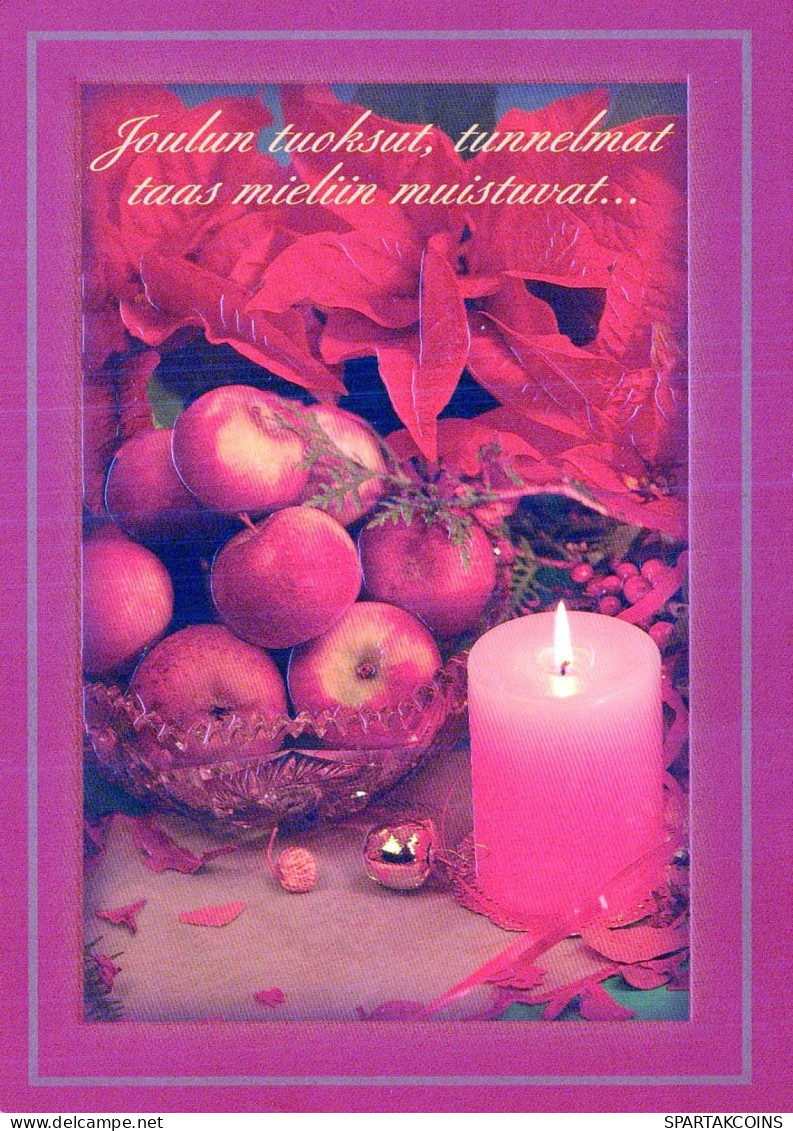 Feliz Año Navidad VELA Vintage Tarjeta Postal CPSM #PBA037.A - New Year