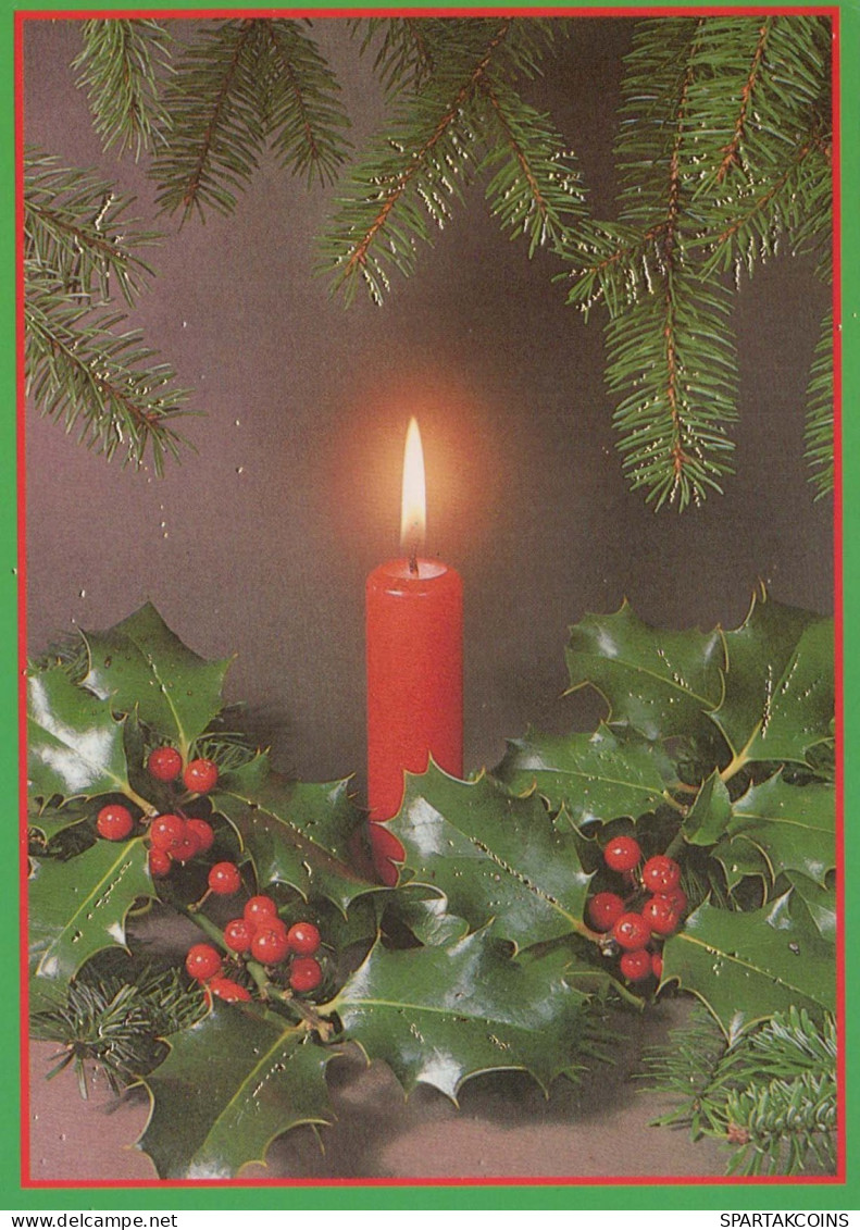 Feliz Año Navidad VELA Vintage Tarjeta Postal CPSM #PBA017.A - New Year