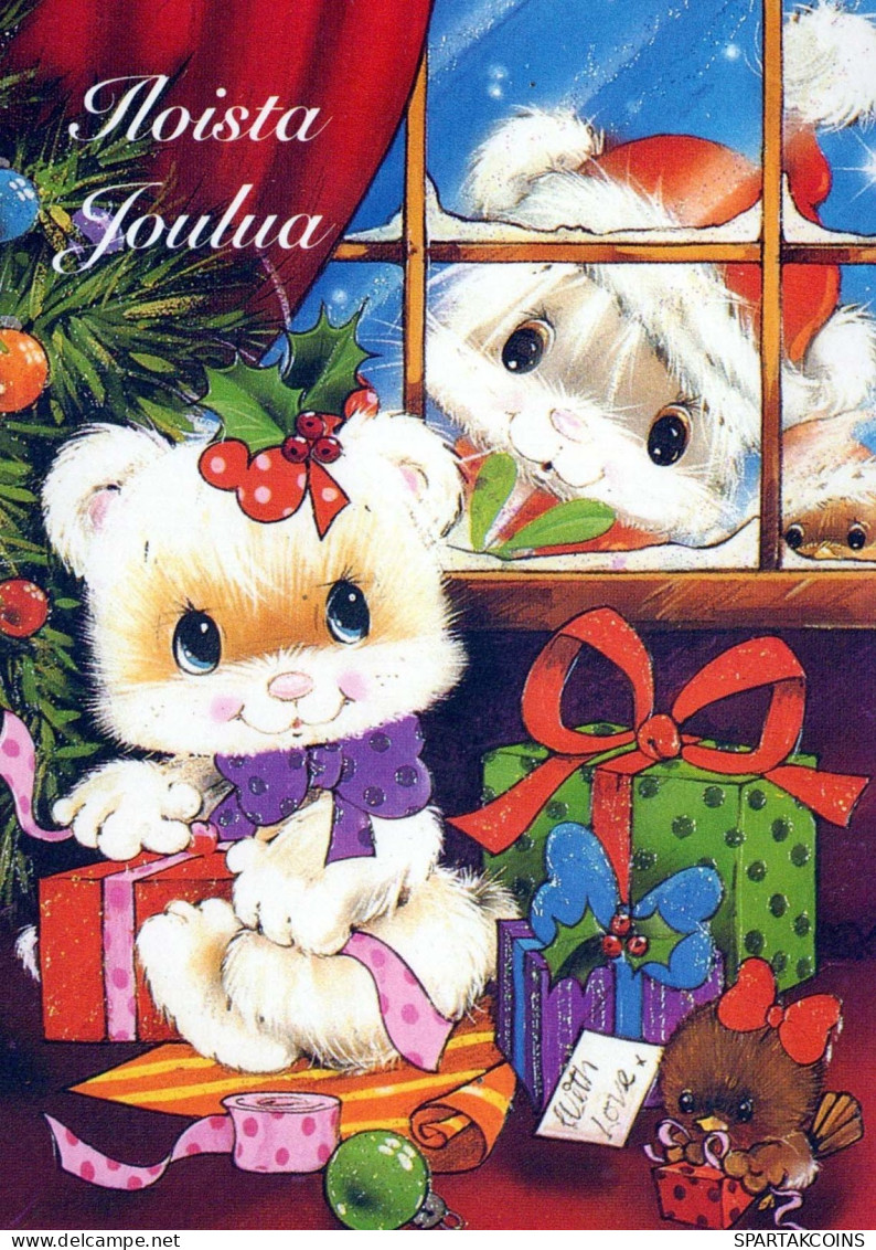 Happy New Year Christmas RABBIT Vintage Postcard CPSM #PAZ920.A - New Year
