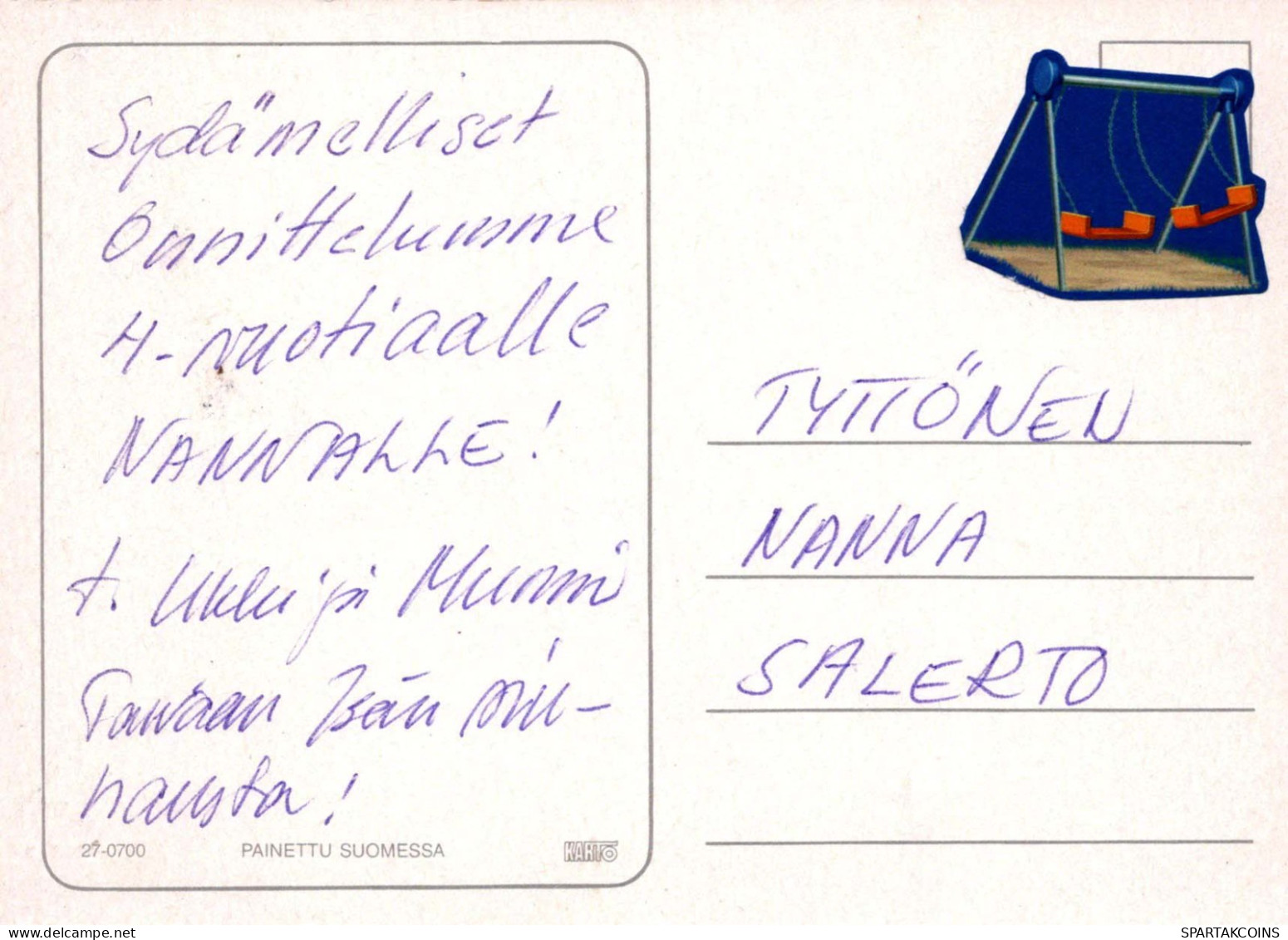 BUON COMPLEANNO 4 Años RAGAZZA BAMBINO Vintage Postal CPSM #PBT763.A - Compleanni
