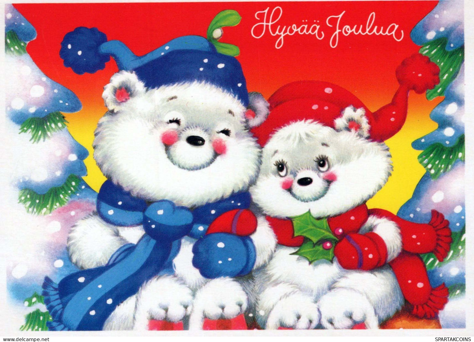 Neujahr Weihnachten Tier Vintage Ansichtskarte Postkarte CPSM #PBS389.A - Nieuwjaar