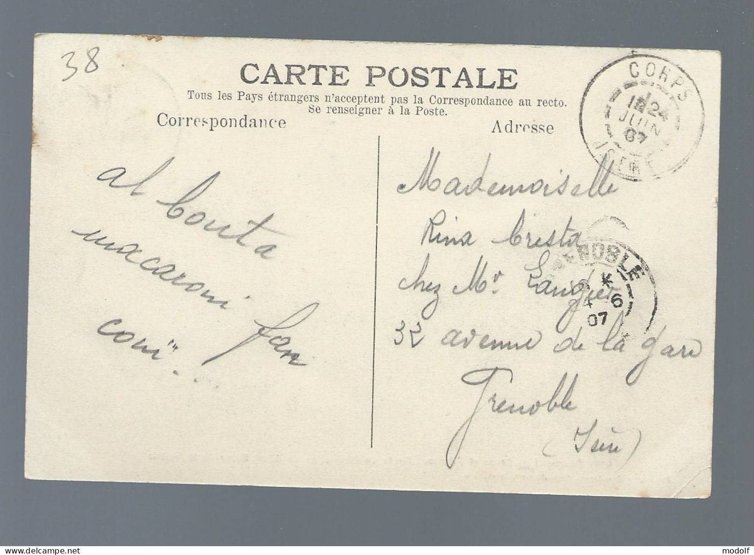 CPA - 38 - Corps Et L'Obiou - Route Du Pèlerinage De Notre Dame De La Salette - Circulée En 1907 - Corps