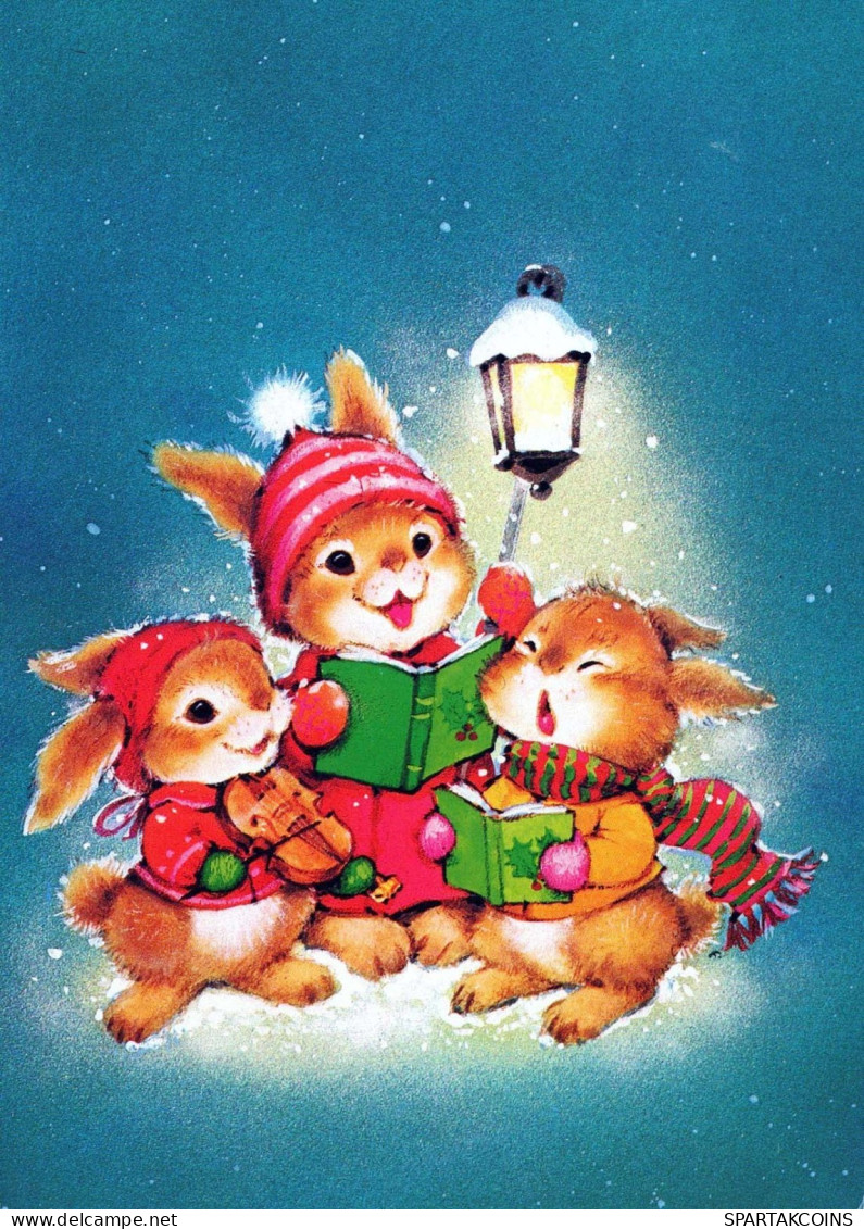 Neujahr Weihnachten GEBÄREN Tier Vintage Ansichtskarte Postkarte CPSM #PBS119.A - Nieuwjaar