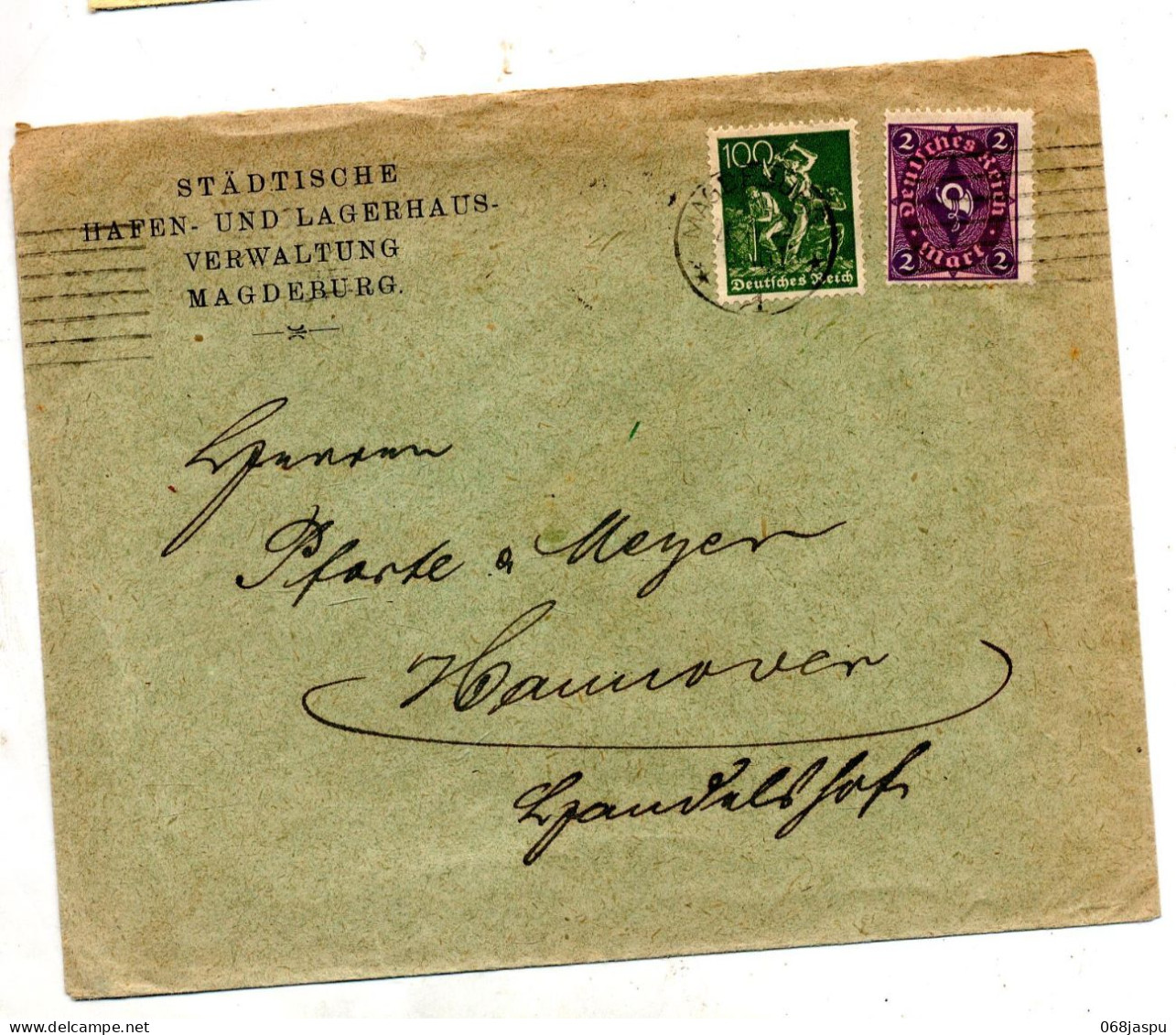 Lettre Flamme Muette Magdebourg Sur Cor Mineur - Storia Postale