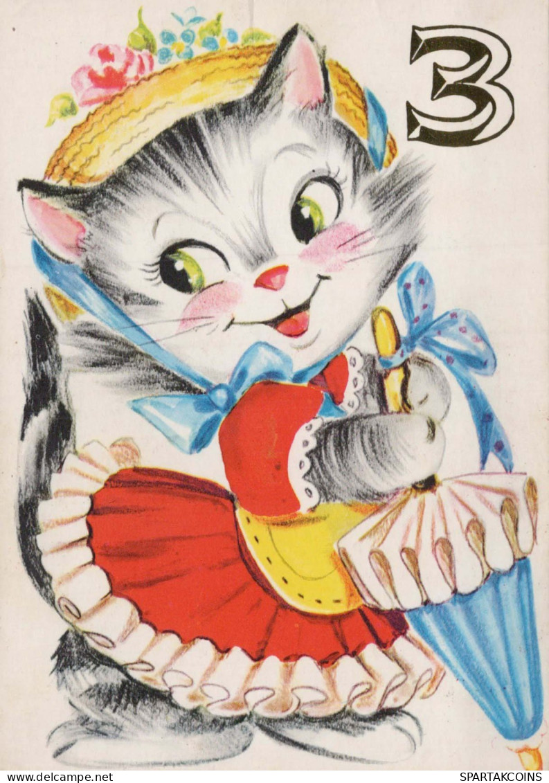CAT KITTY Animals Vintage Postcard CPSM #PBQ868.A - Cats