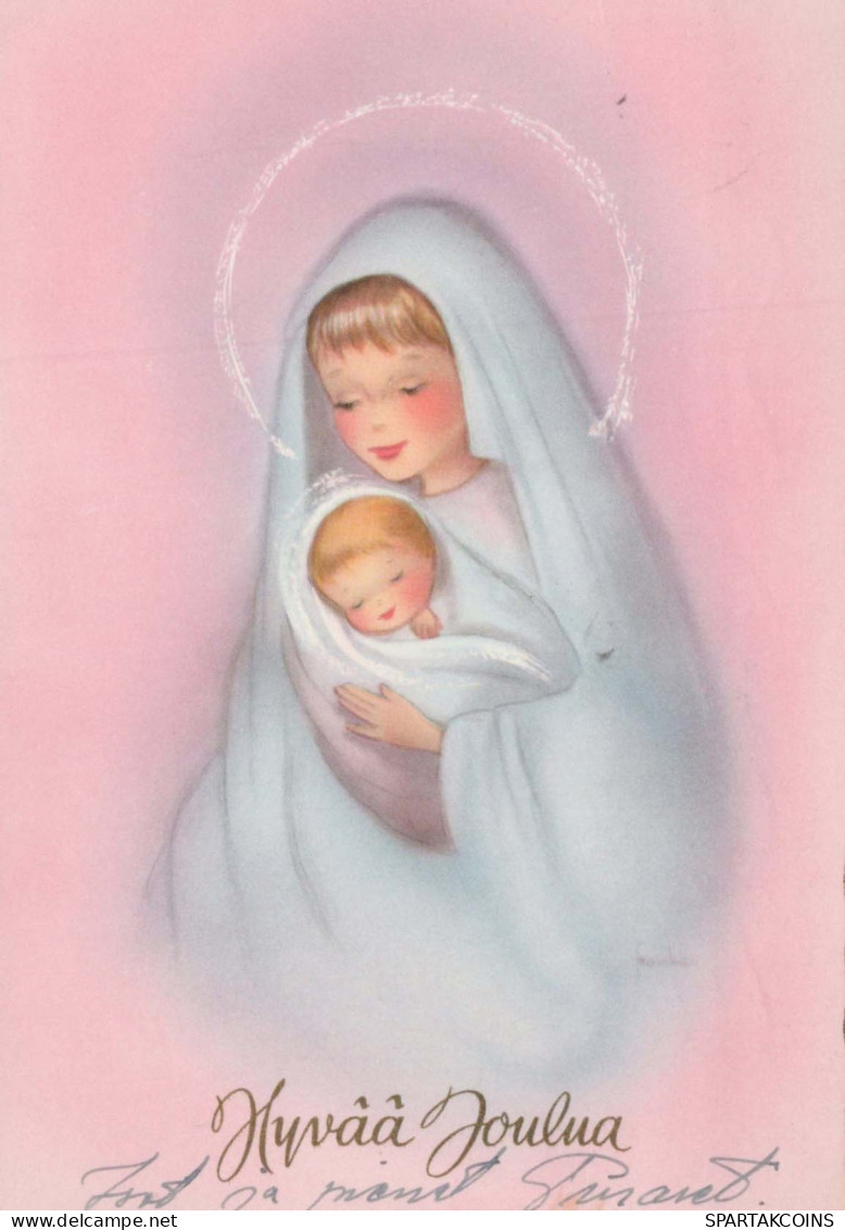 Vierge Marie Madone Bébé JÉSUS Religion Vintage Carte Postale CPSM #PBQ051.A - Vierge Marie & Madones