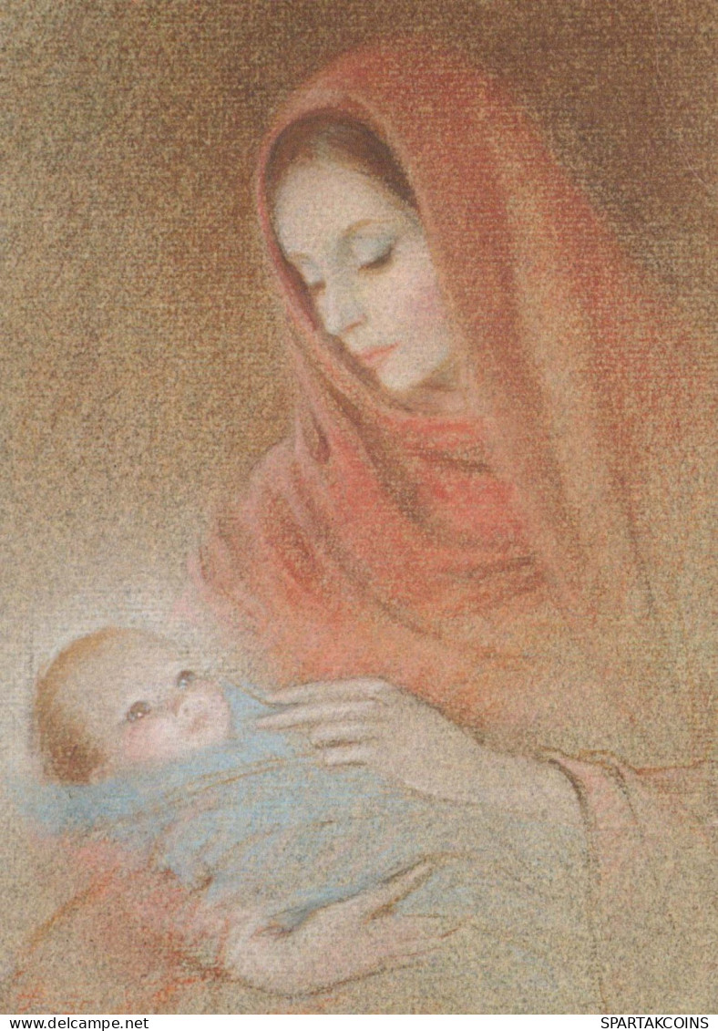 Vergine Maria Madonna Gesù Bambino Natale Religione Vintage Cartolina CPSM #PBP944.A - Maagd Maria En Madonnas