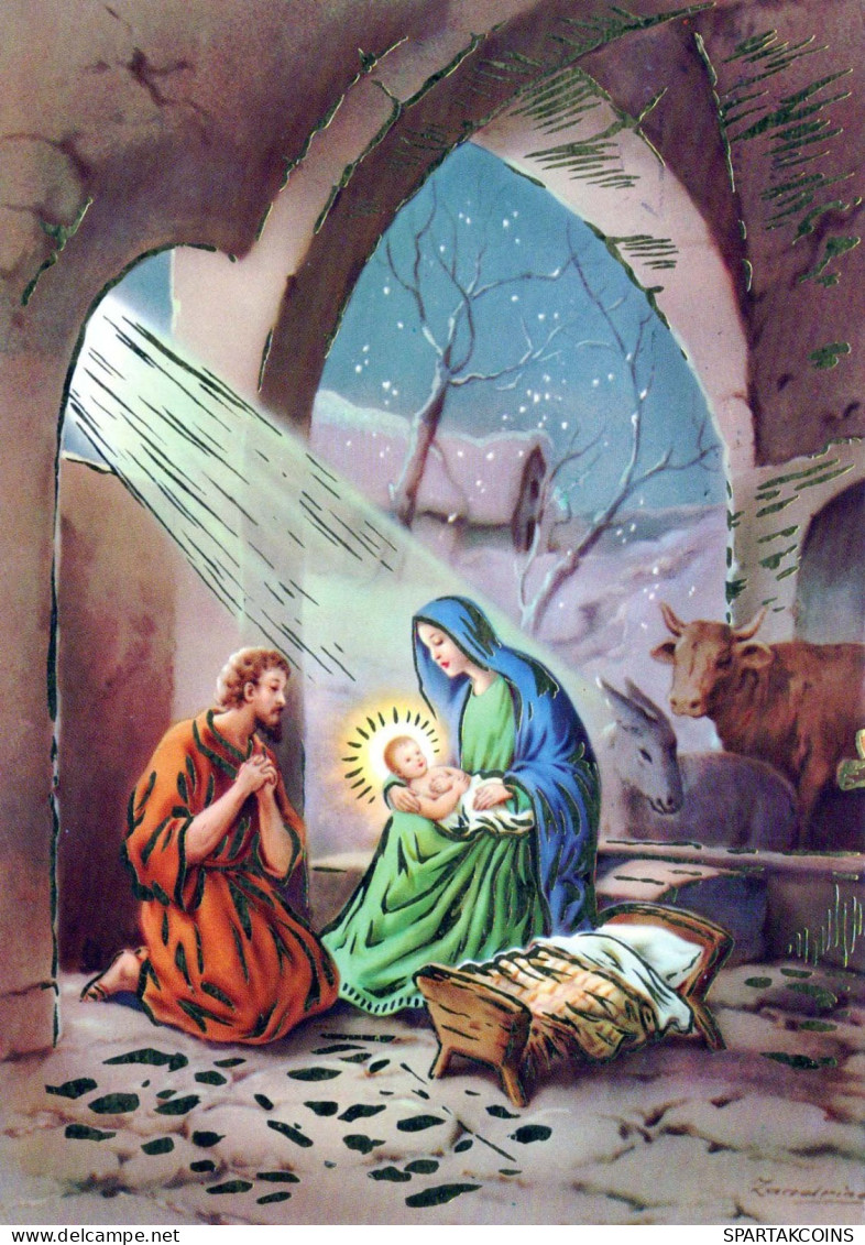 Virgen María Virgen Niño JESÚS Navidad Religión Vintage Tarjeta Postal CPSM #PBP888.A - Jungfräuliche Marie Und Madona