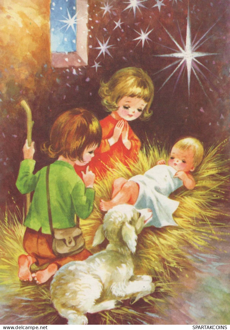 JESUS CHRISTUS Jesuskind Weihnachten Religion Vintage Ansichtskarte Postkarte CPSM #PBP671.A - Jésus