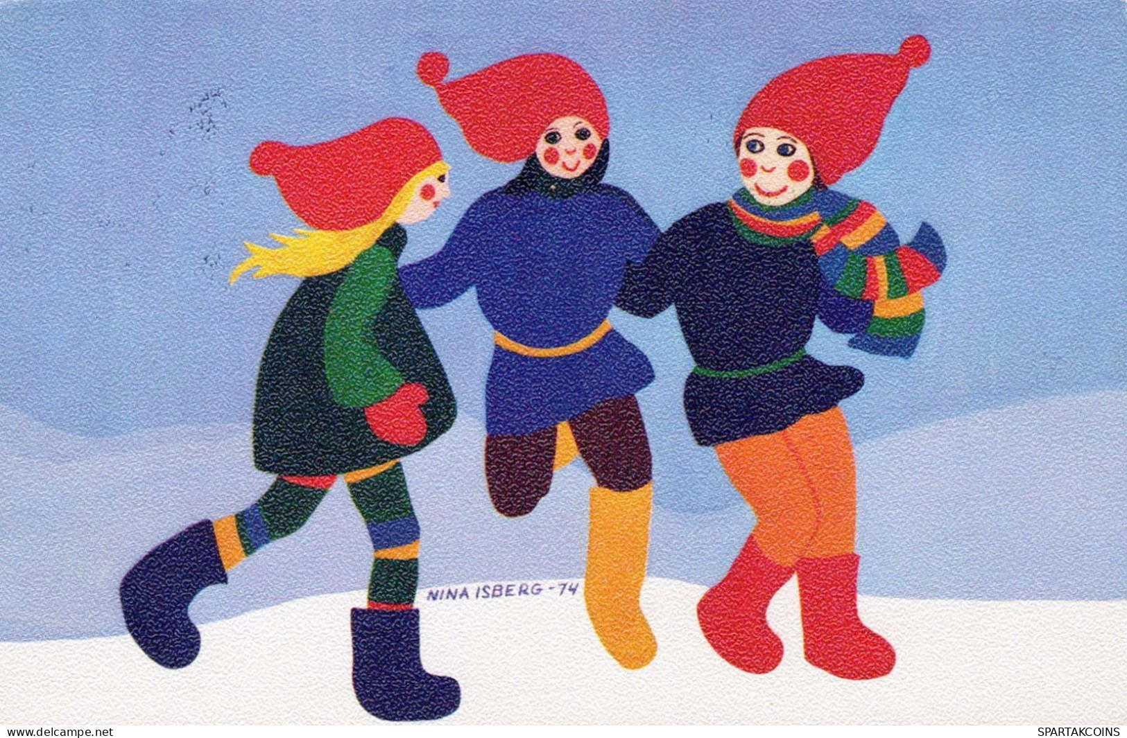 Happy New Year Christmas CHILDREN Vintage Postcard CPSMPF #PKG459.A - Nieuwjaar