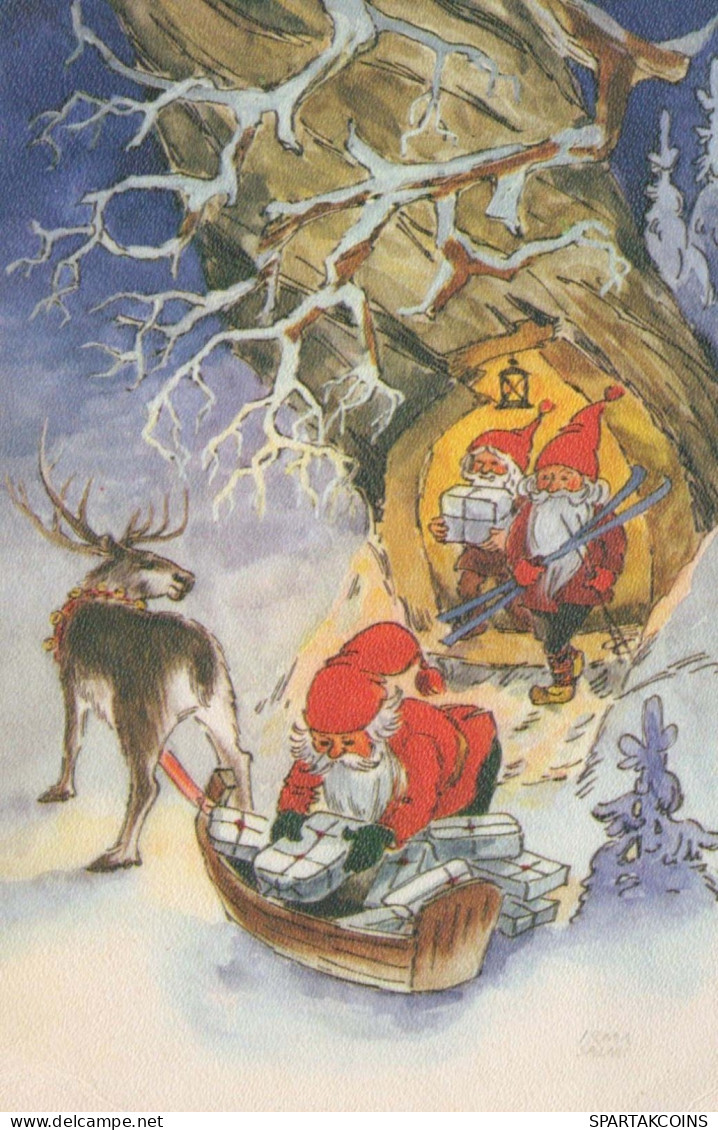 BABBO NATALE Buon Anno Natale Vintage Cartolina CPSMPF #PKG336.A - Kerstman