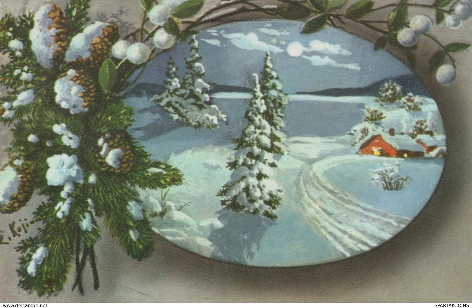 Buon Anno Natale Vintage Cartolina CPSMPF #PKG211.A - Nieuwjaar